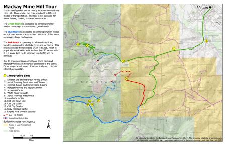 Map of Mackay Mine Hill Tour