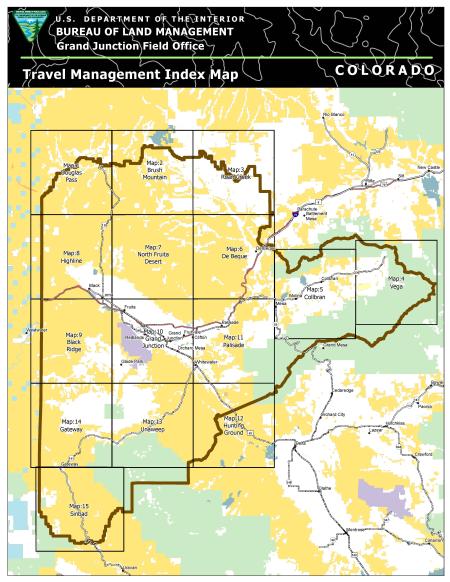 Thumbnail image of the BLM CO GJFO Travel Management Map Set Index