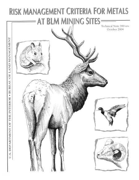 Risk Management Criteria for Metals at BLM Mining Sites cover
