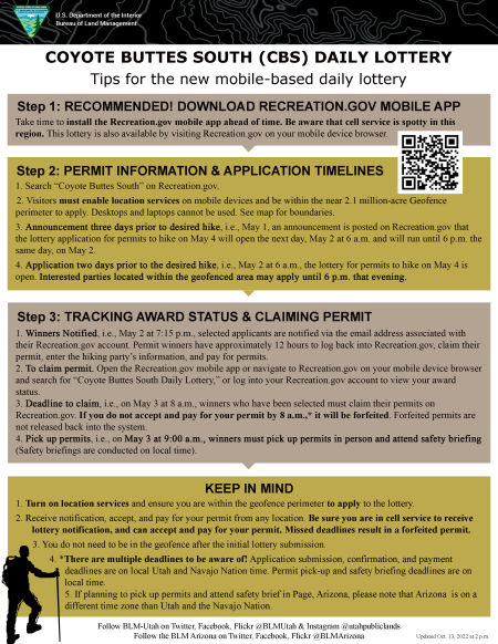 thumbnail of Coyote Buttes South Daily Lottery Tips for the New Mobile Based Daily Lottery brochure