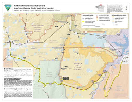 thumbnail of Map of Vermilion Cliffs National Monument - Condor Release Area