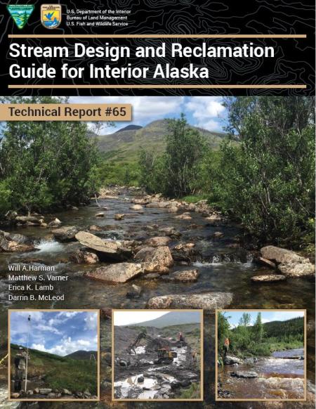 Cover page of a technical report with an image of a creek surrounded by vegetation taking up most of the page. 