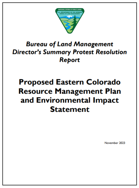 Protest Resolution Report Cover Page
