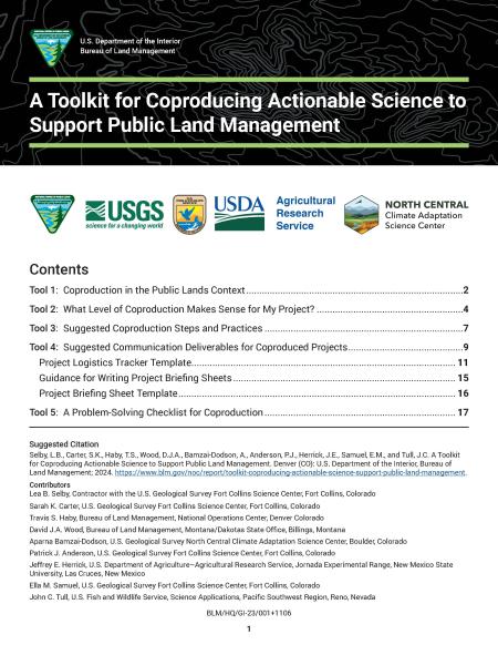 A Toolkit for Coproducing Actionable Science to Support Public Land Management cover