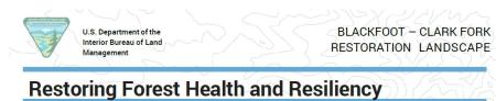 MT/DKs Blackfoot-Clark Fork Restoring Forest Health Fact Sheet Header