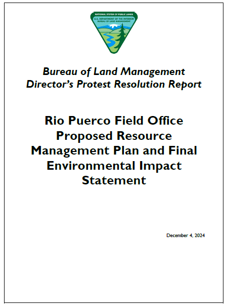 Rio Puerco PRMP Protest Report Cover