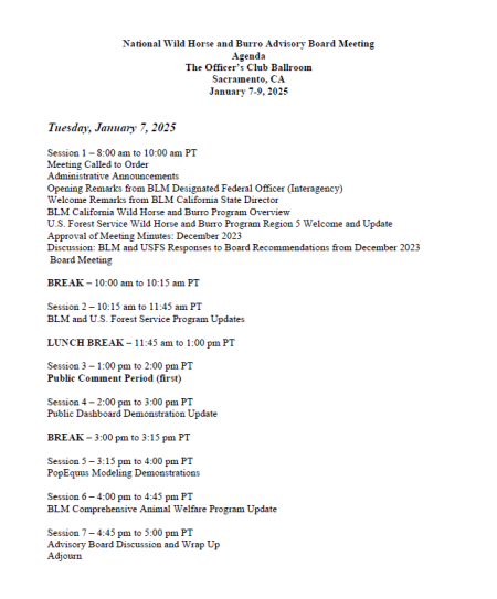 Advisory Board Meeting Agenda