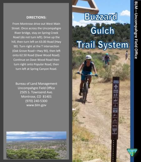 Cover of the Buzzard Gulch Trail System brochure