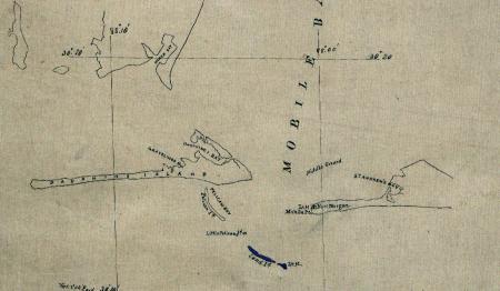 Map copied from a U.S. coastal survey from 1852