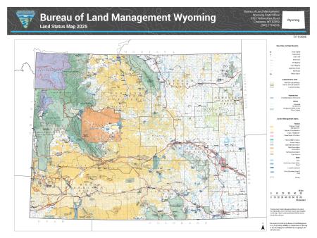 BLM Wyoming Land Status Map 2025 Bureau Of Land Management BLM WY LandStatus2025 36x48 