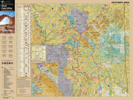 A detailed map of the northern part of the Moab Field Office
