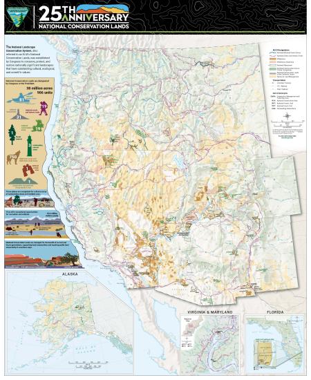 BLM National Lands Map Detailed Bureau Of Land Management NCLS Map 36x44 508 Web Opt Geo 