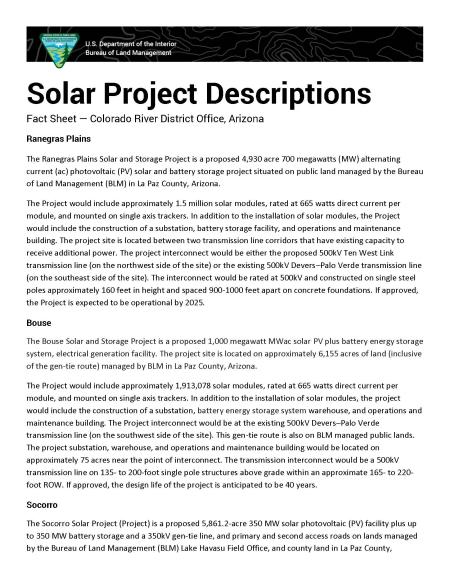 A thumbnail for a document with solar project descriptions