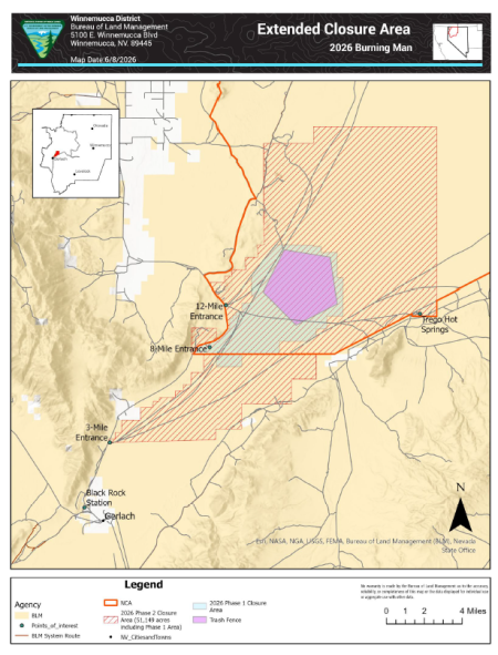Black Rock Closure Area Map