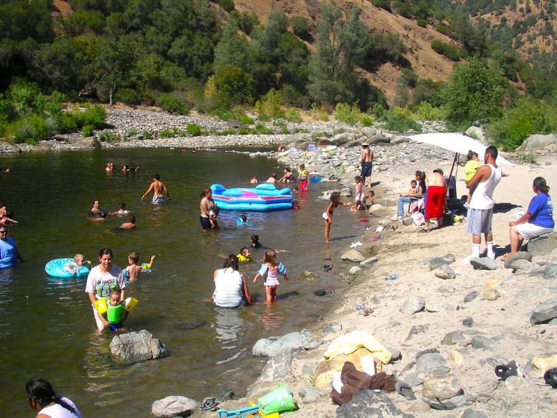 people in the river