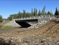 Completed replacement of the Sourdough Campground Bridge in Alaska.